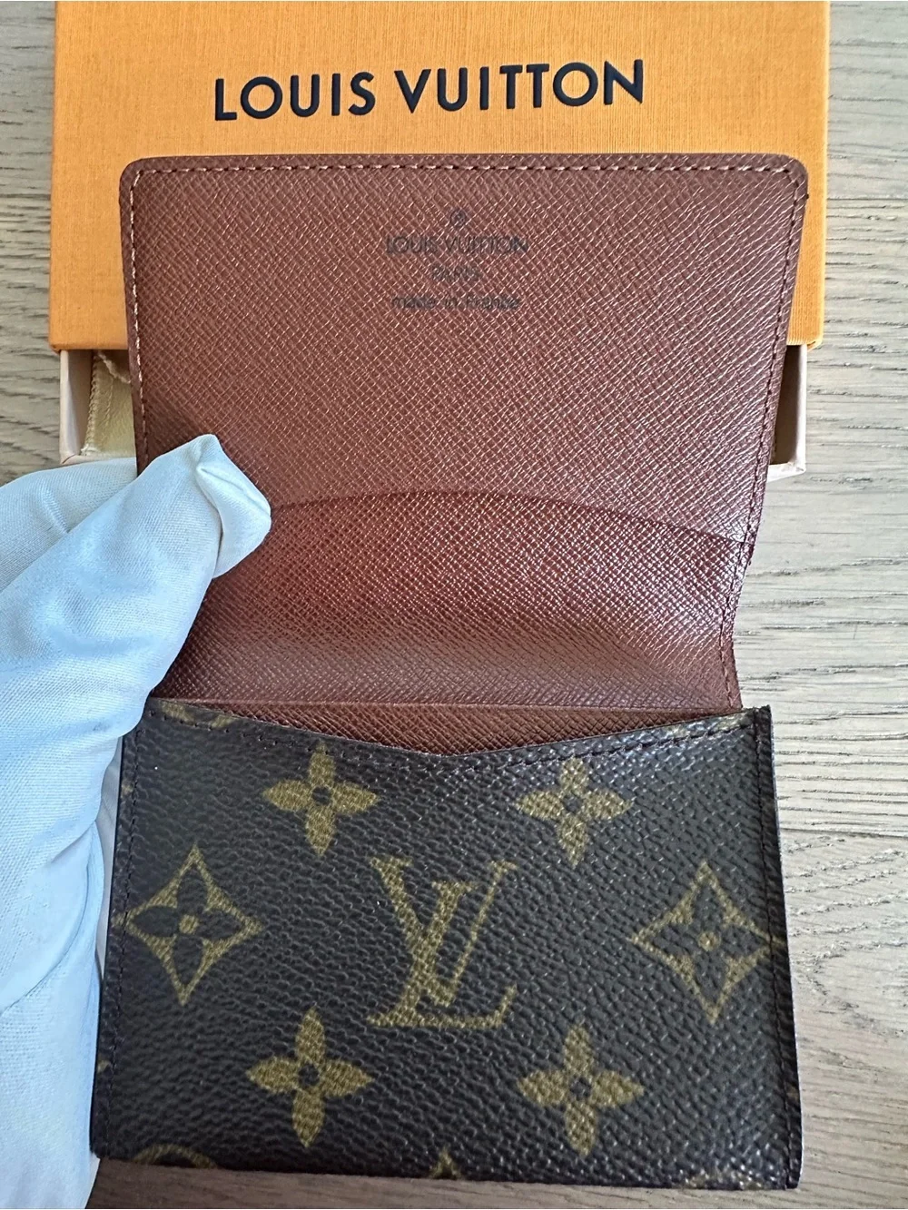 Louis Vuitton Monogram Enveloppe Carte de Visite Card Holder Unisex Full Set
